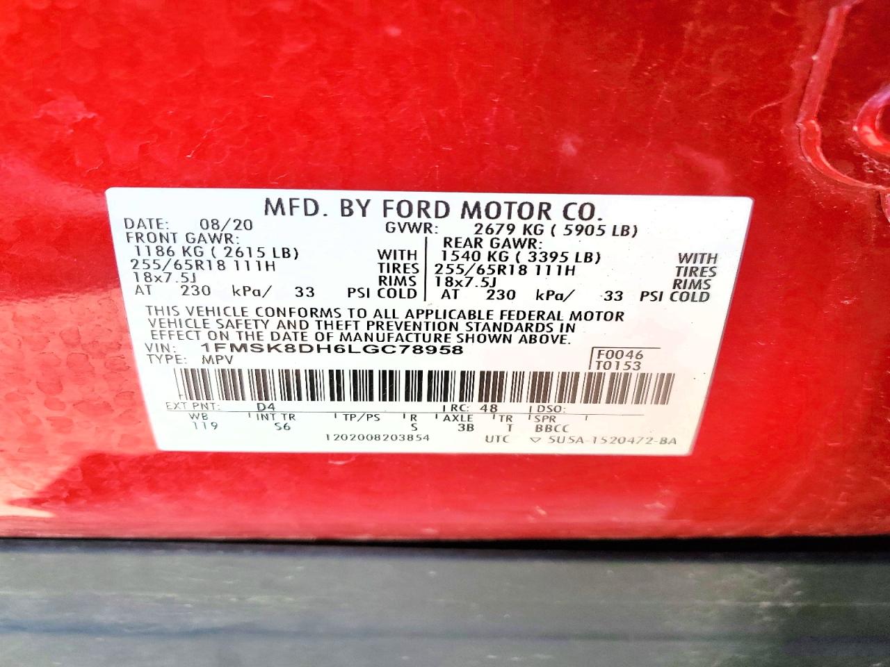 FORD EXPLORER 2020 — 14