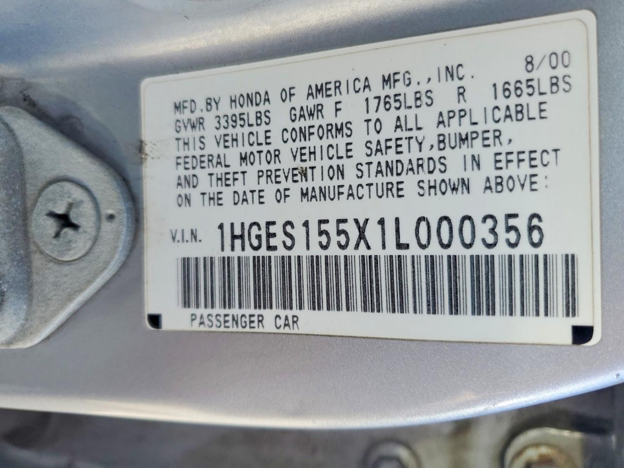 HONDA CIVIC 2001 — 13