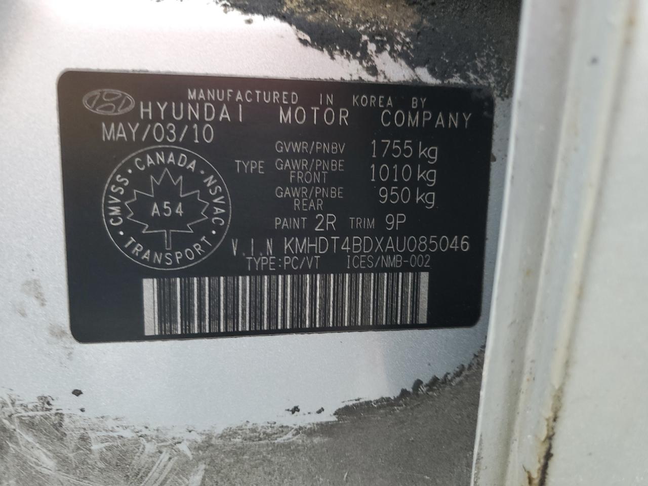 HYUNDAI ELANTRA 2010 — 13