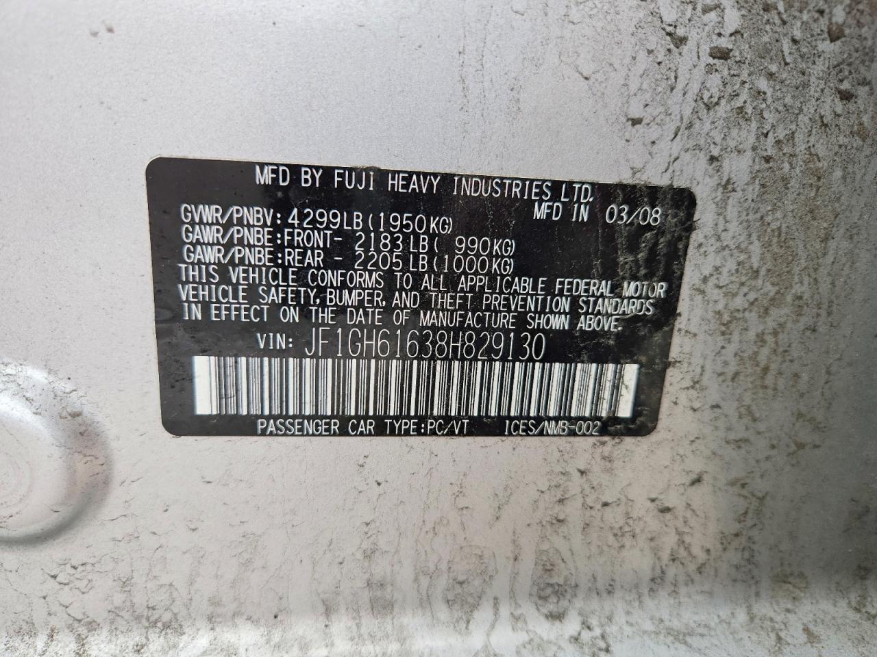SUBARU IMPREZA 2008 — 14