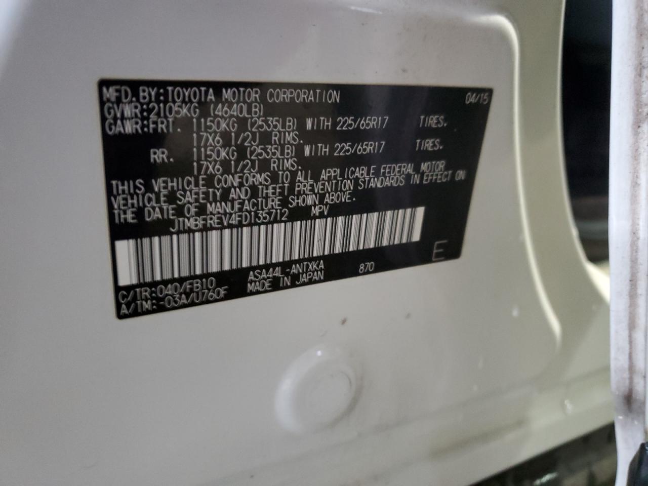 TOYOTA RAV4 2015 — 14