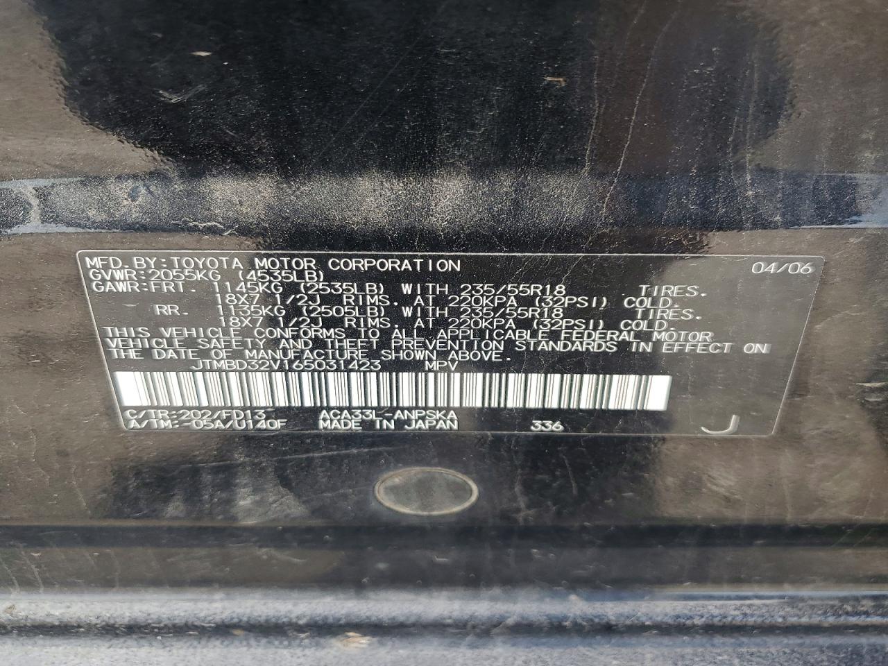 TOYOTA RAV4 2006 — 14