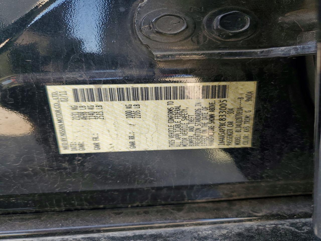 NISSAN MAXIMA 2011 — 13