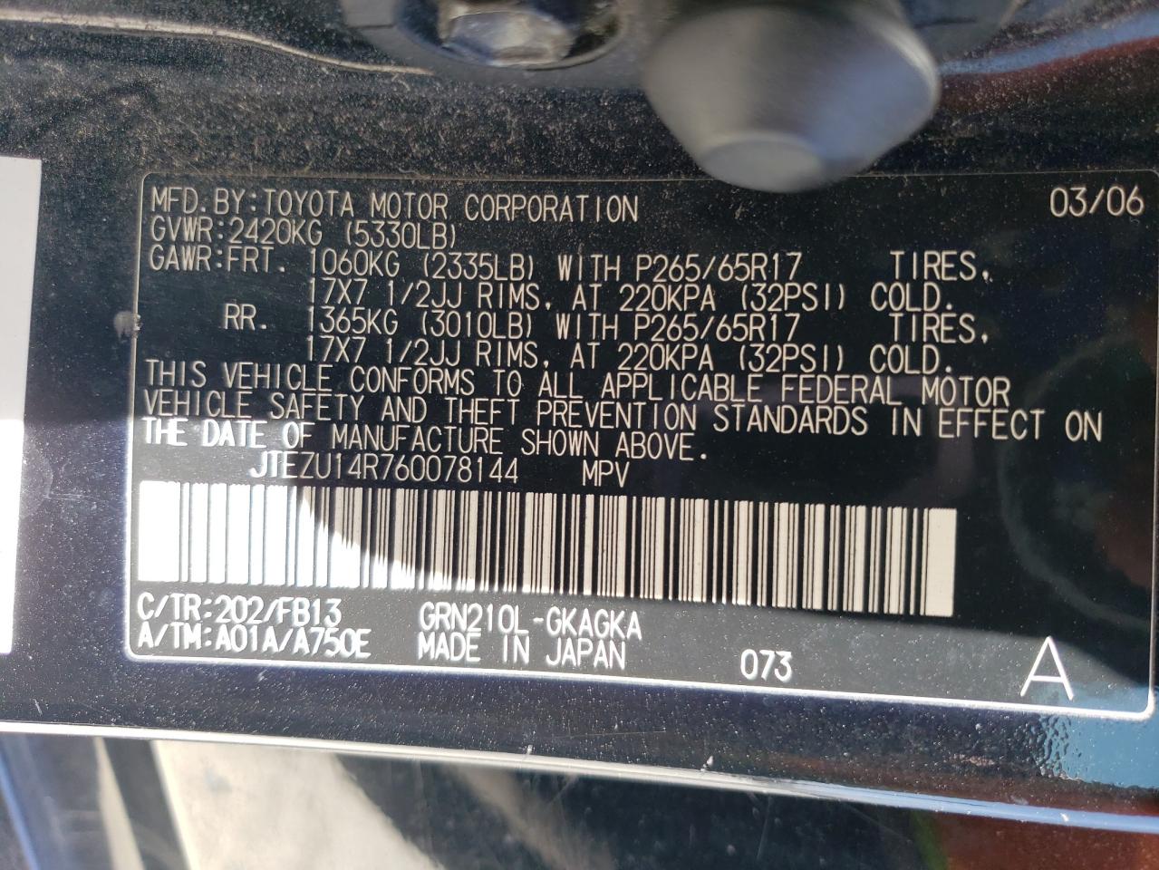 TOYOTA 4RUNNER 2006 — 14