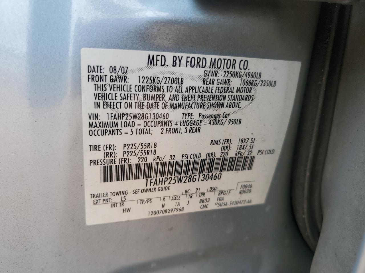 FORD TAURUS 2008 — 13