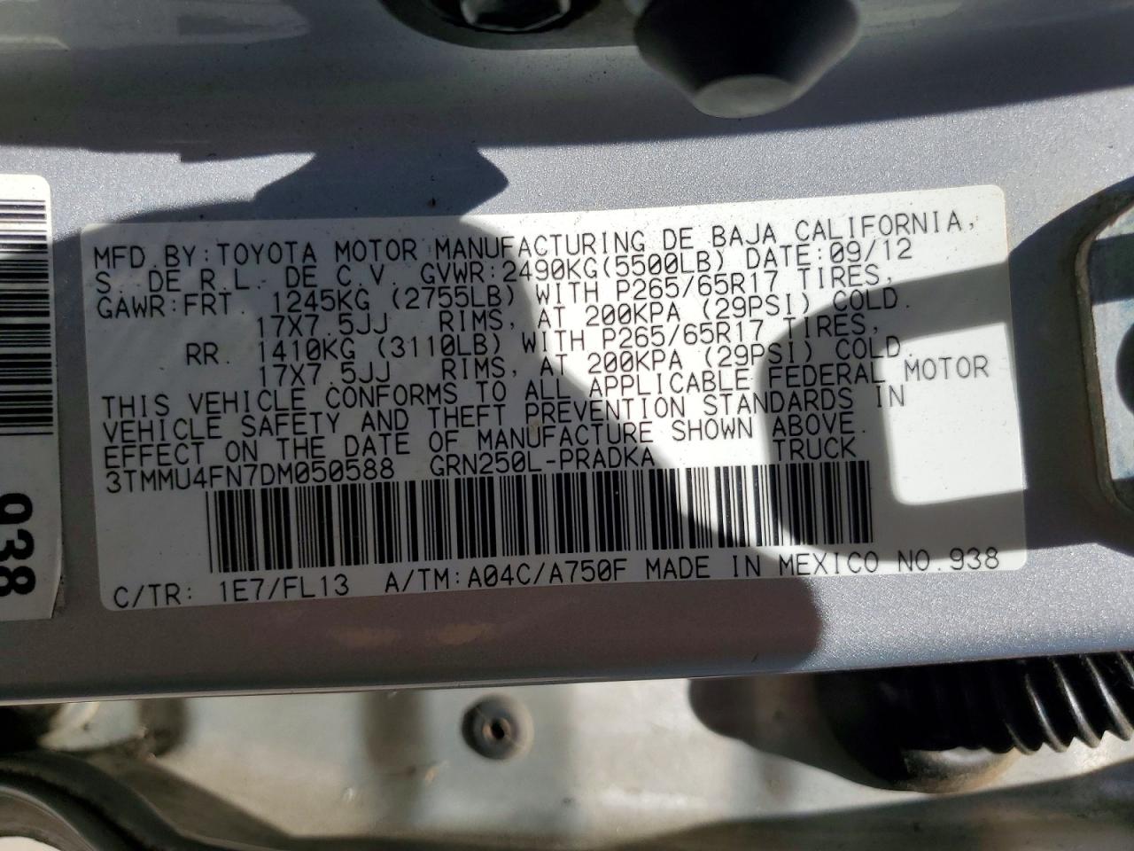 TOYOTA TACOMA 2013 — 13