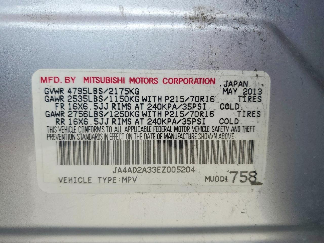 MITSUBISHI OUTLANDER 2014 — 14