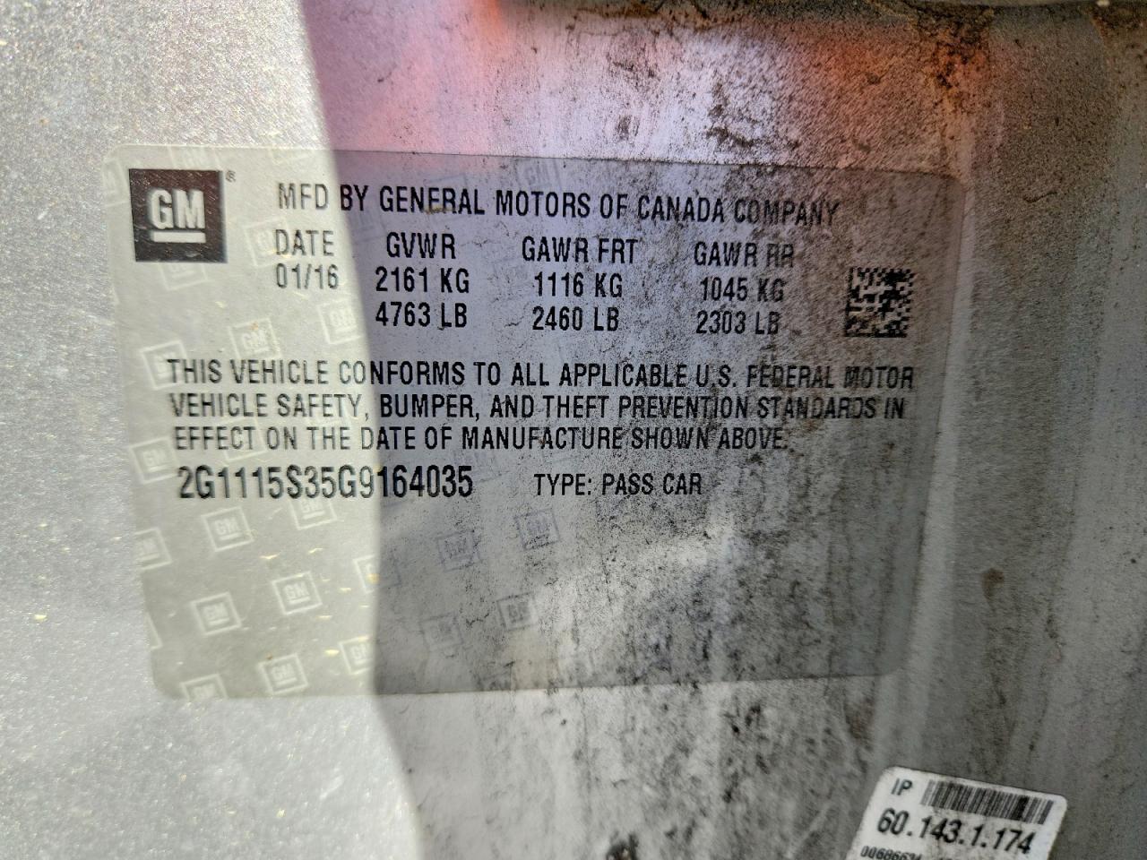 CHEVROLET IMPALA 2016 — 14