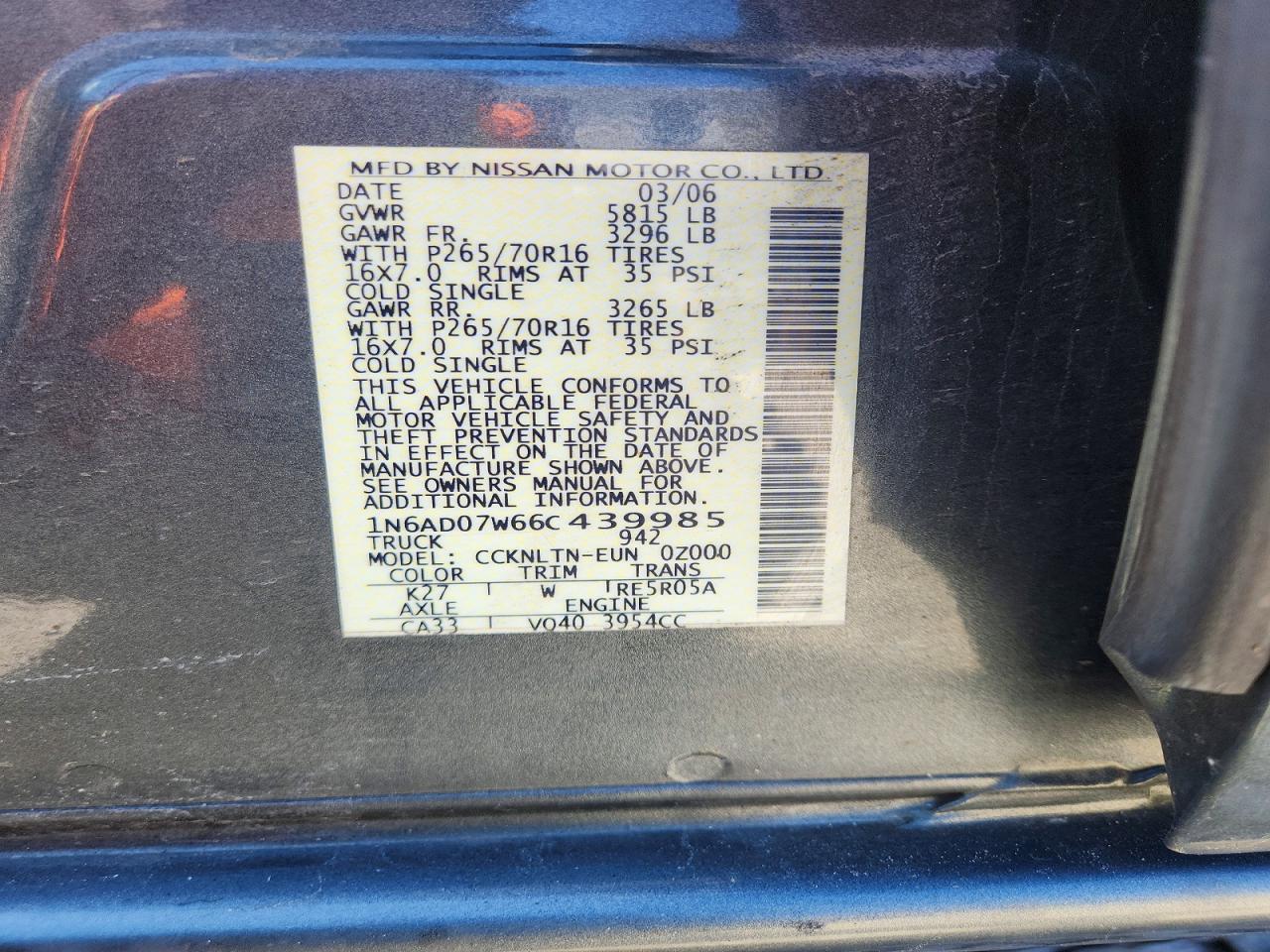 NISSAN FRONTIER 2006 — 13