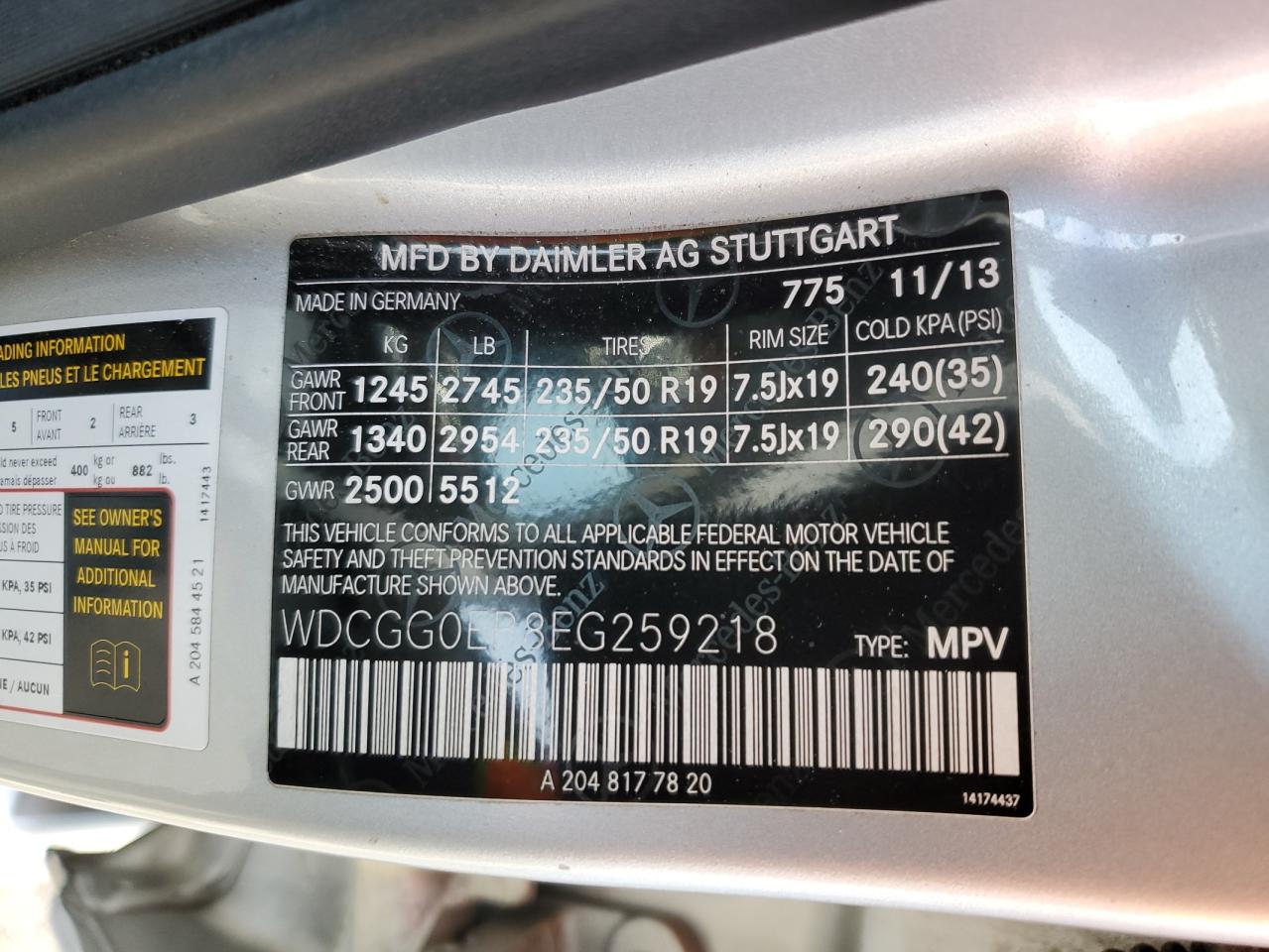 MERCEDES-BENZ GLK 2014 — 14