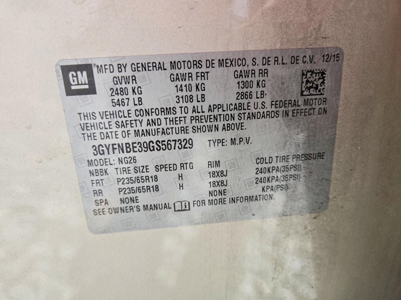 CADILLAC SRX 2016 — 14