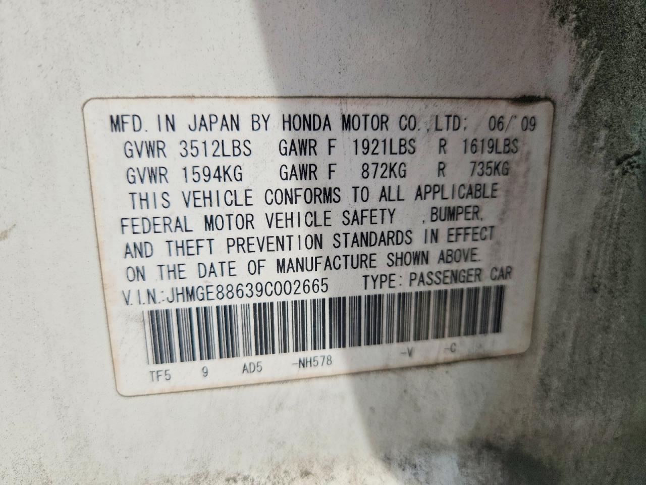 HONDA FIT 2009 — 13