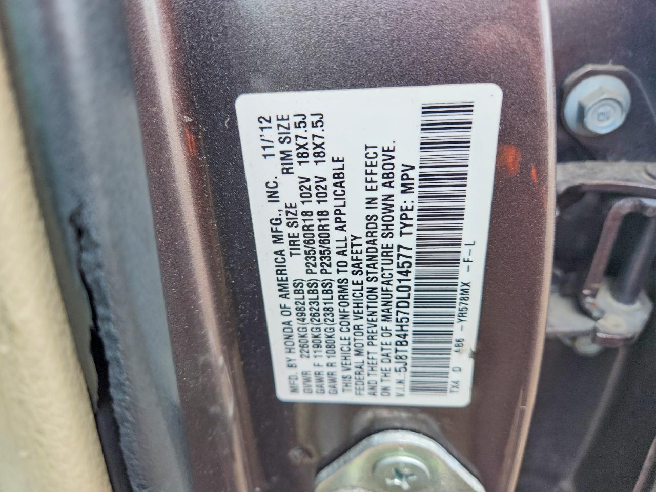 ACURA RDX 2013 — 14