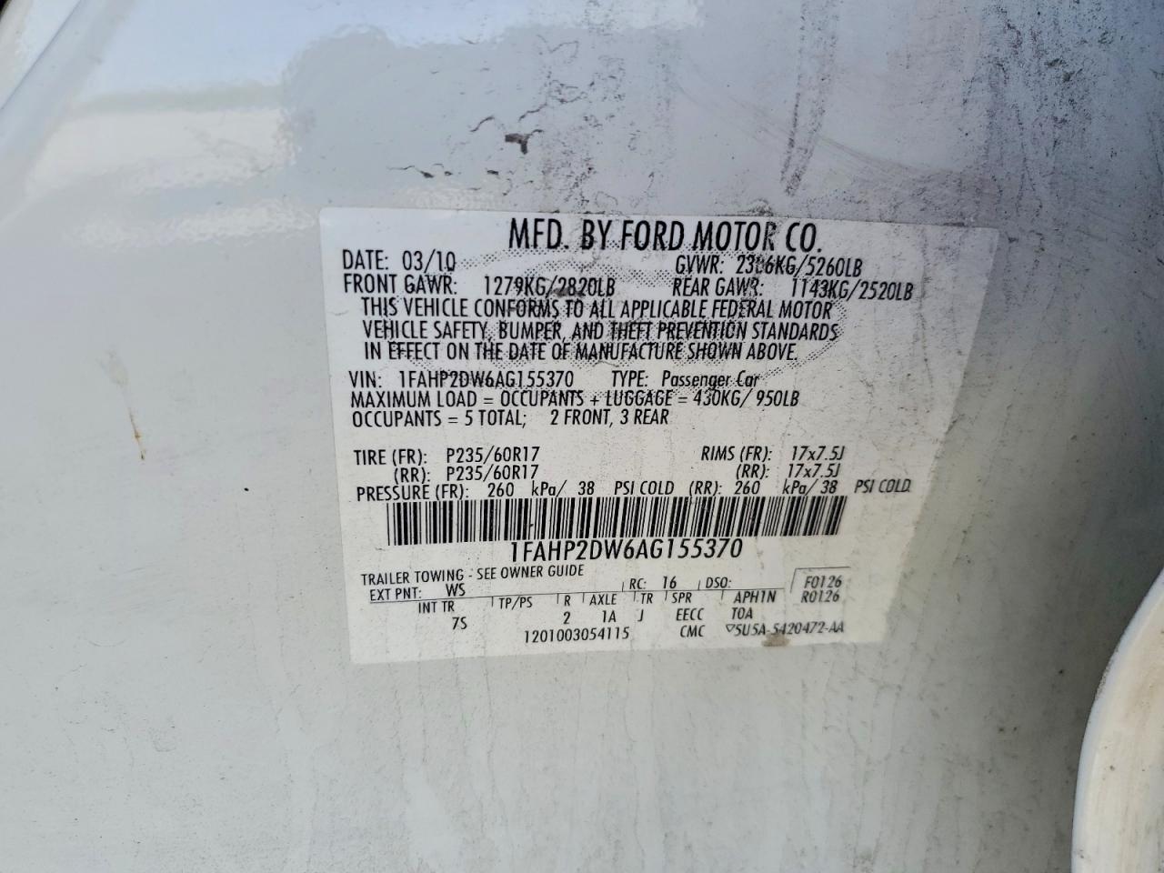 FORD TAURUS 2010 — 13