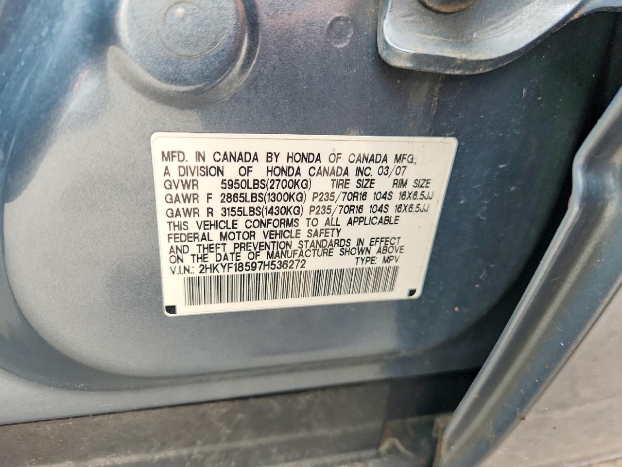 HONDA PILOT 2007 — 14