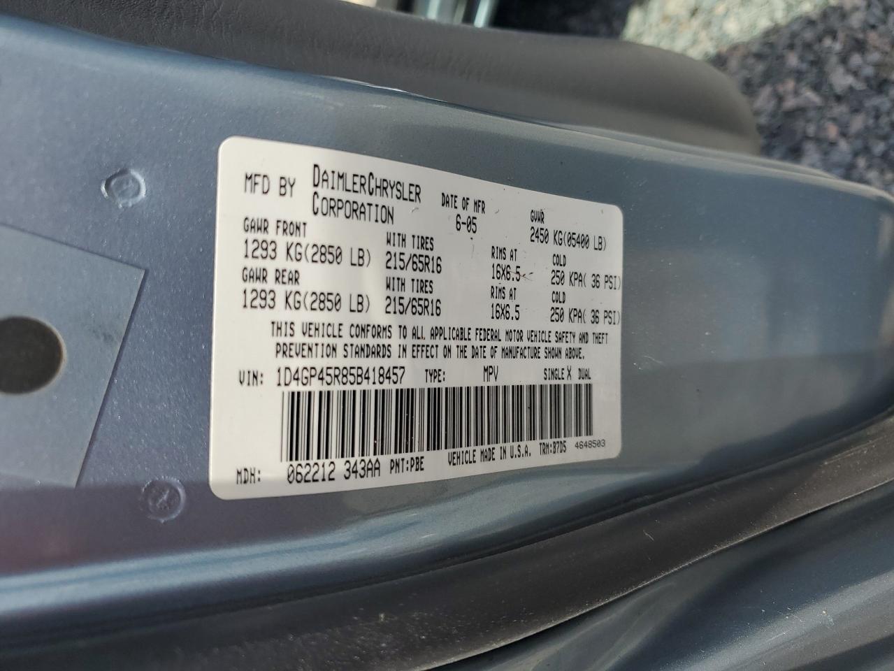 DODGE CARAVAN 2005 — 14