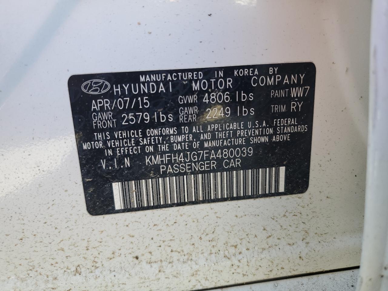 HYUNDAI AZERA 2015 — 13