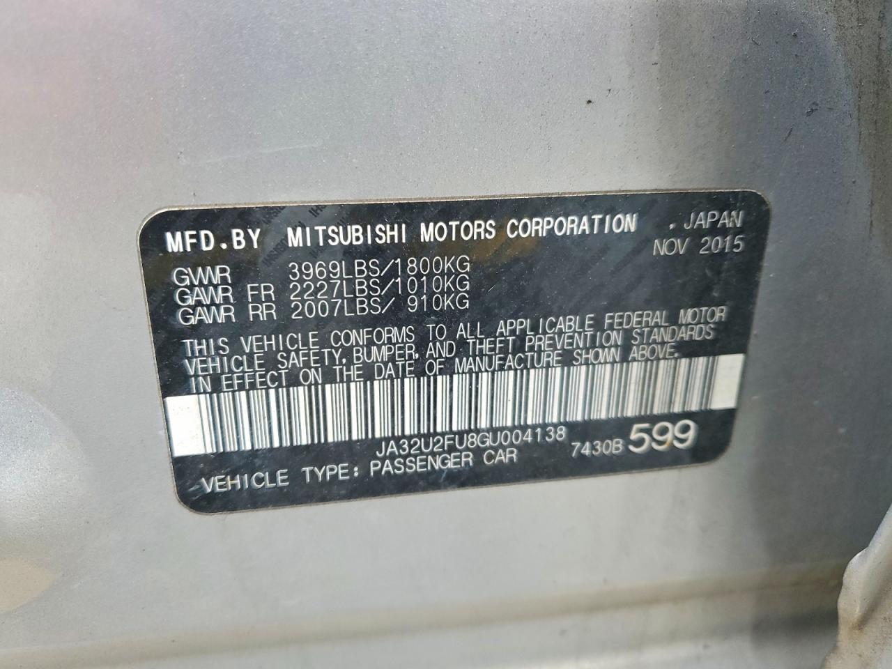 MITSUBISHI LANCER 2016 — 13