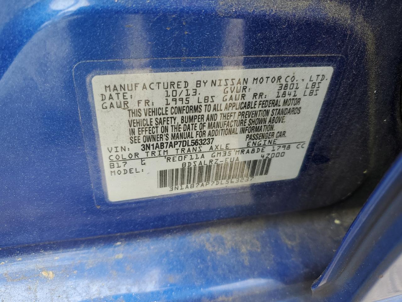 NISSAN SENTRA 2013 — 13