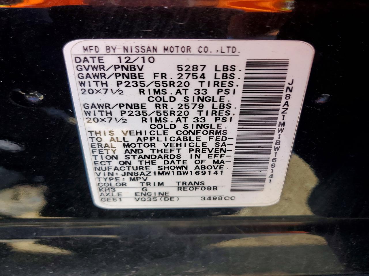 NISSAN MURANO 2011 — 15