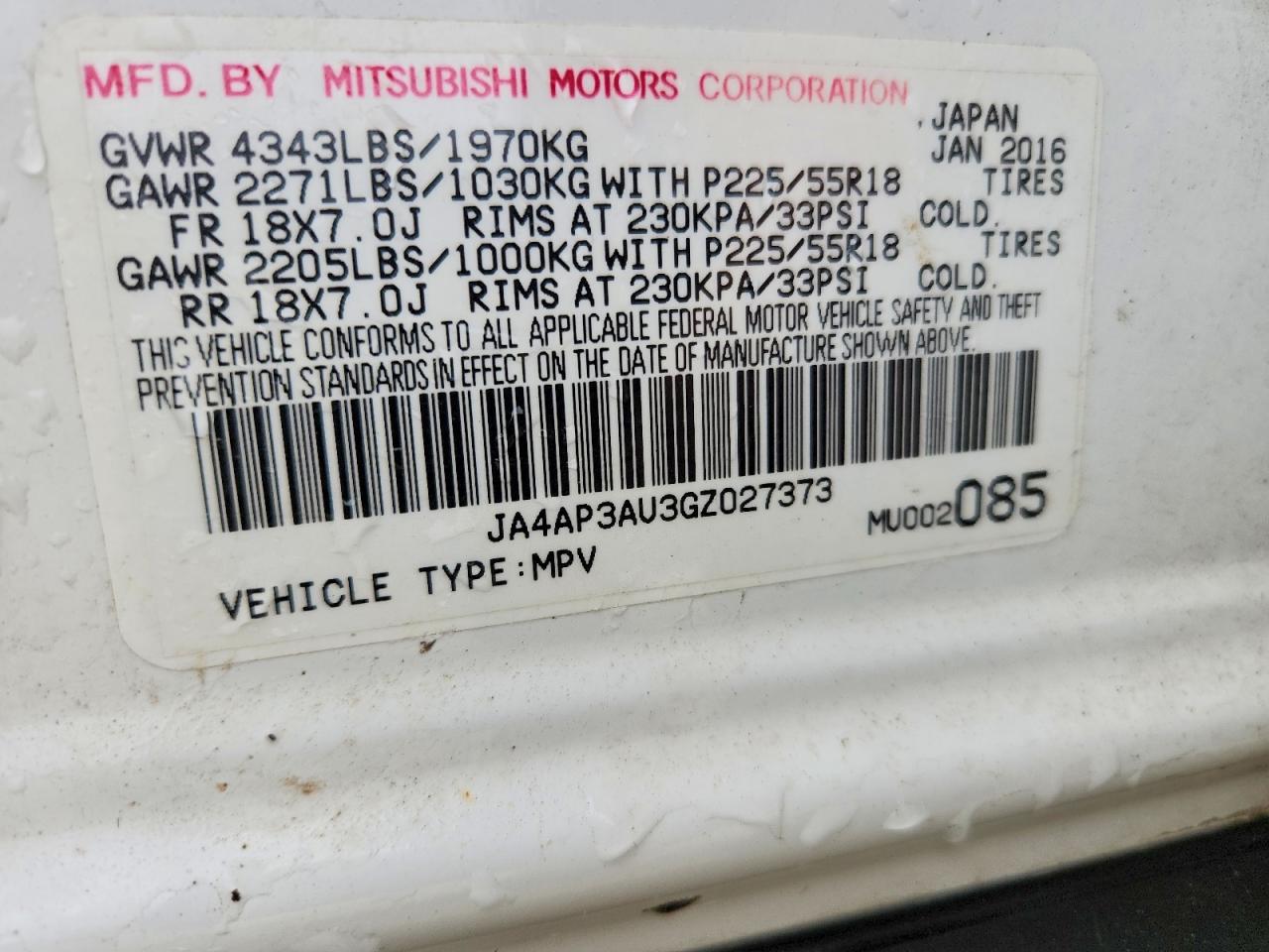 MITSUBISHI OUTLANDER SPORT 2016 — 14