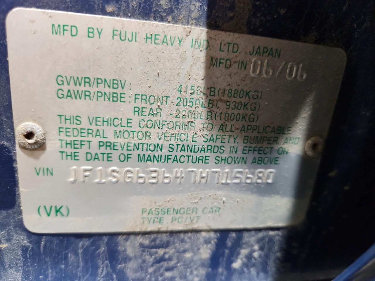 SUBA FORESTER 2007 — 13