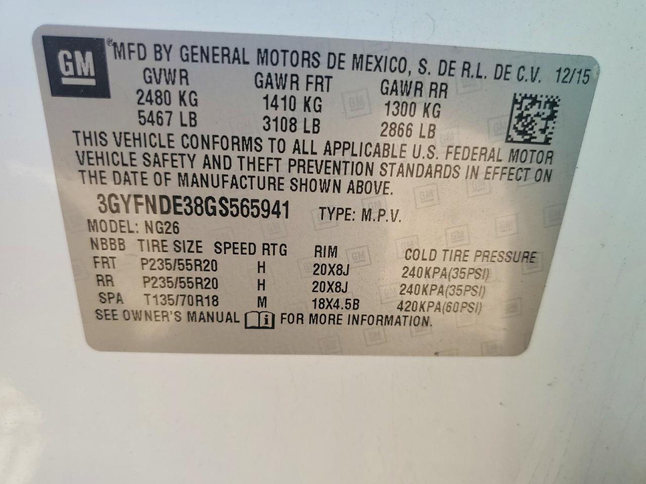 CADILLAC SRX 2016 — 14