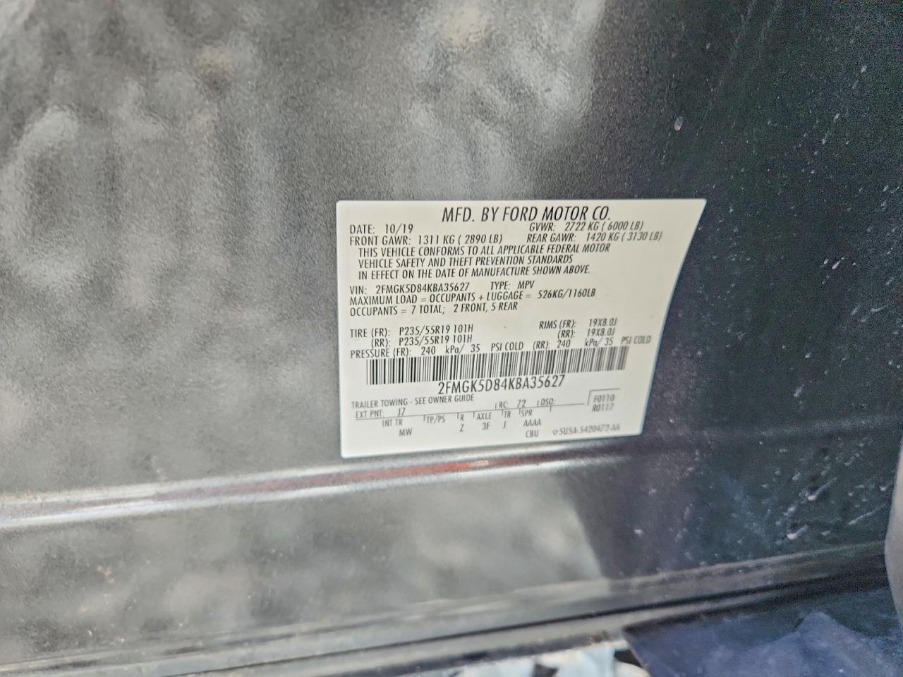 FORD FLEX 2019 — 15