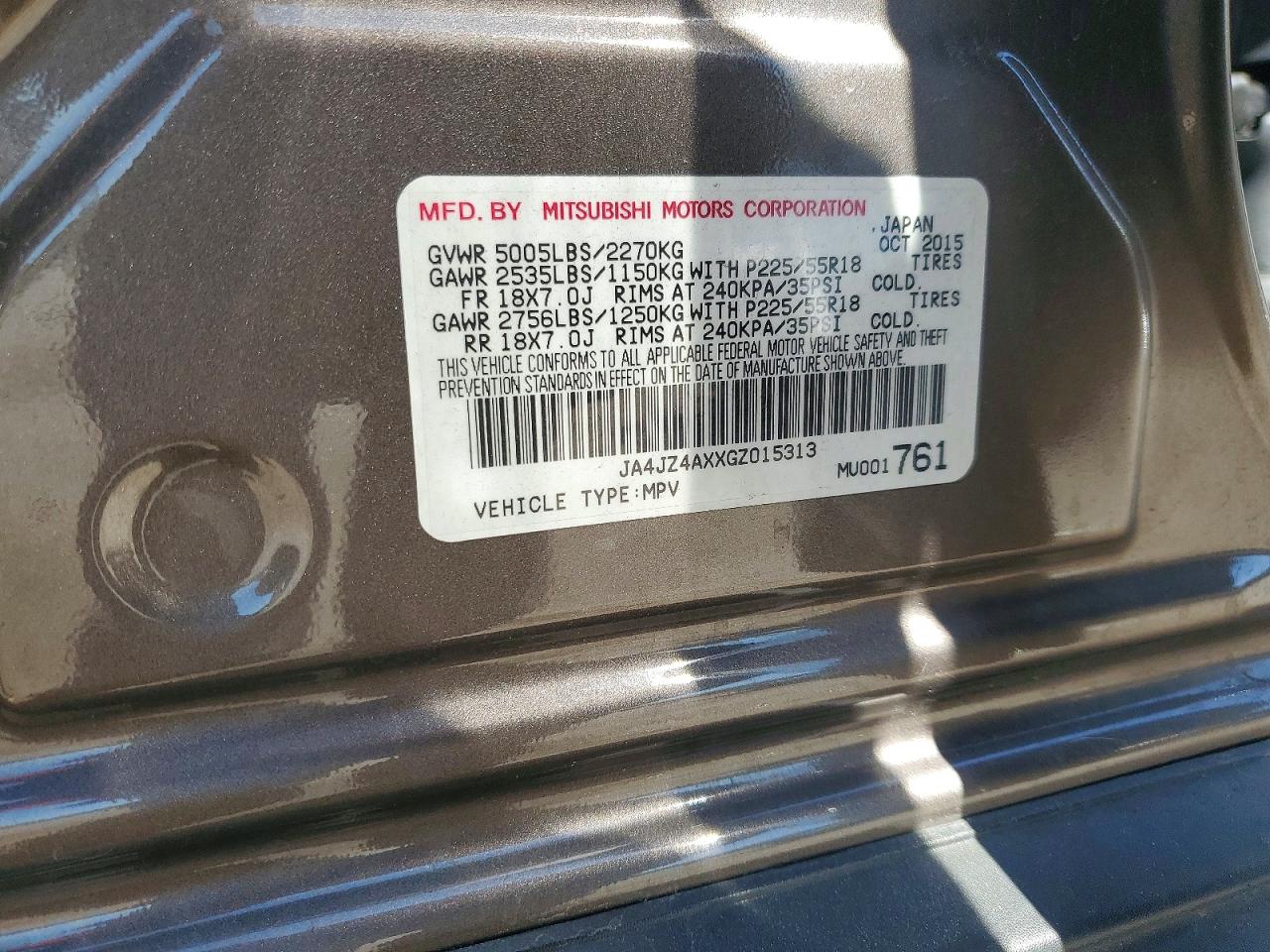MITSUBISHI OUTLANDER 2016 — 14