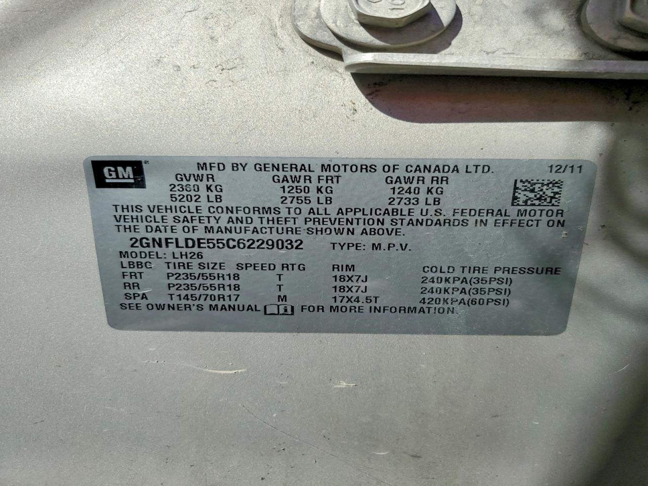 CHEVROLET EQUINOX 2012 — 14