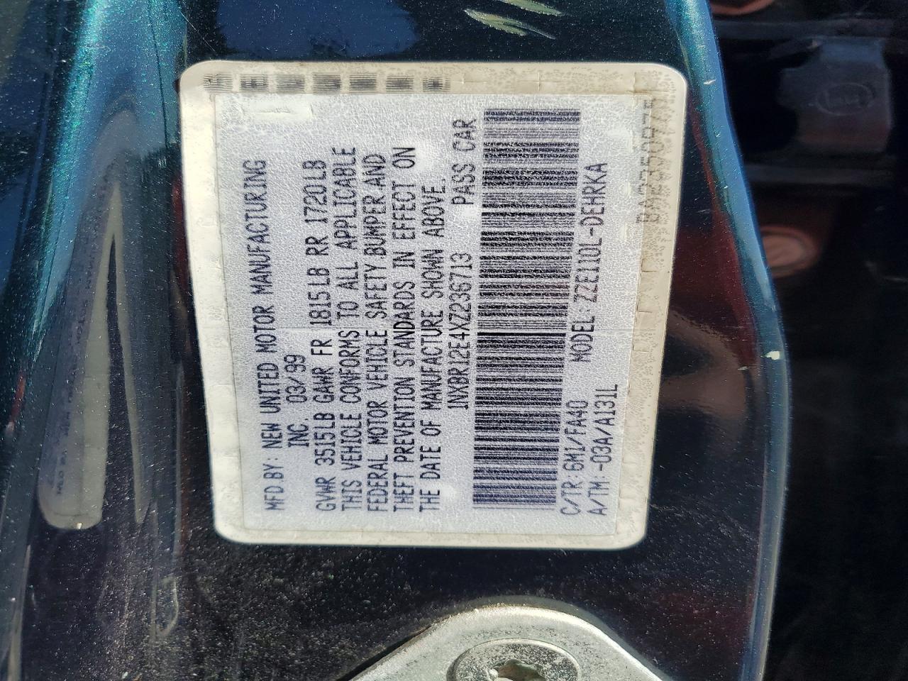 TOYOTA COROLLA 1999 — 13
