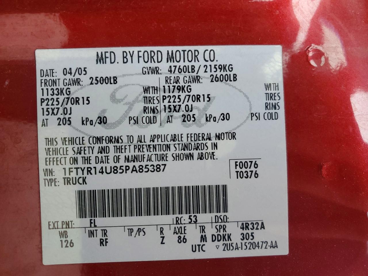 FORD RANGER 2005 — 13
