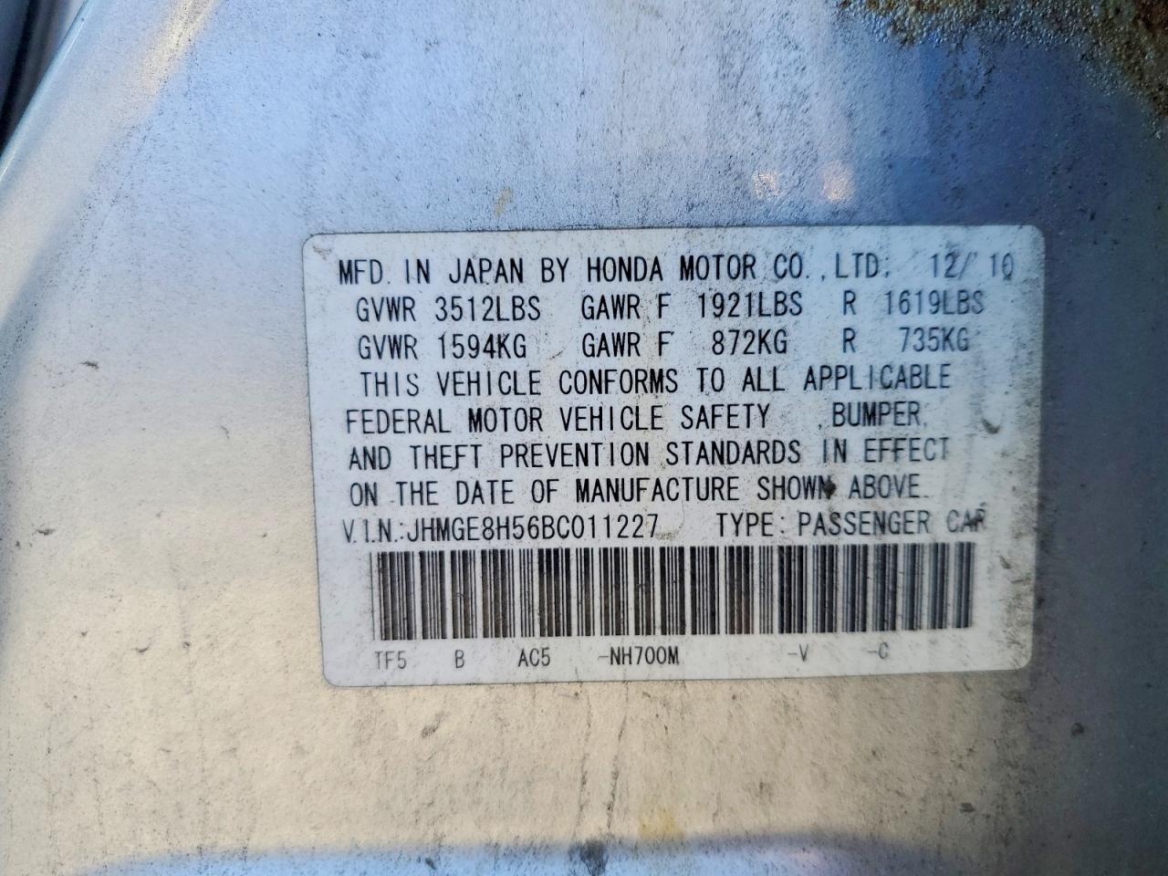 HONDA FIT 2011 — 13