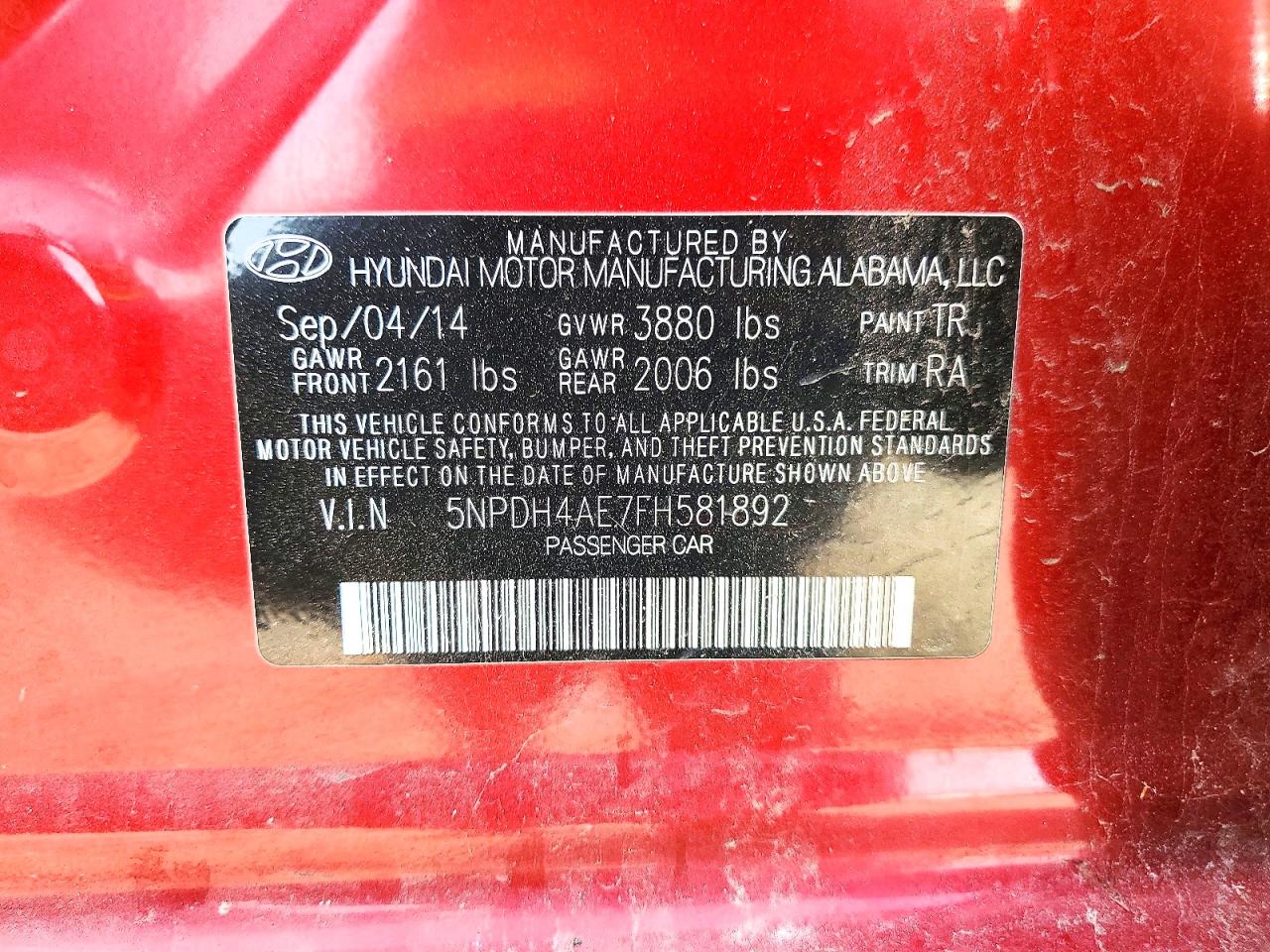 HYUNDAI ELANTRA 2015 — 14