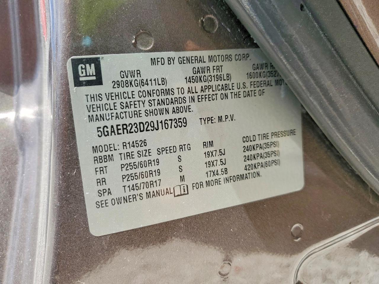 BUICK ENCLAVE 2009 — 14