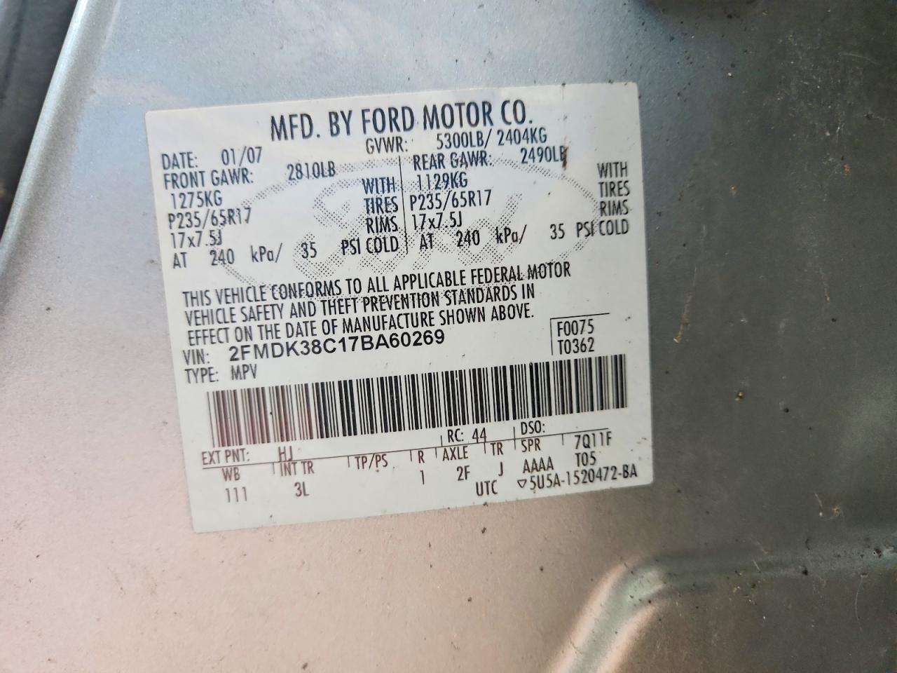 FORD EDGE 2007 — 14