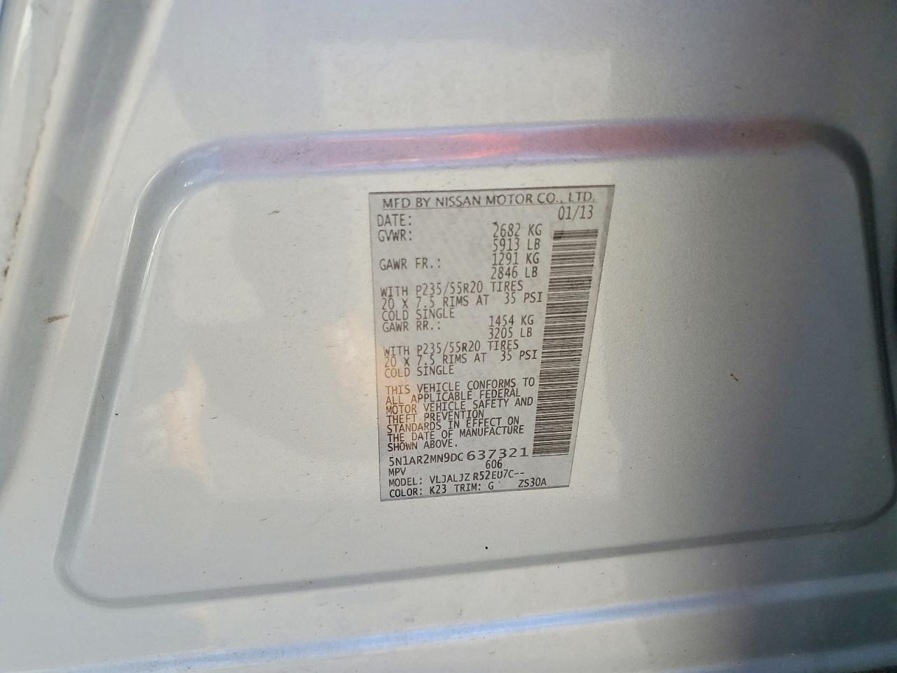 NISSAN PATHFINDER 2013 — 14