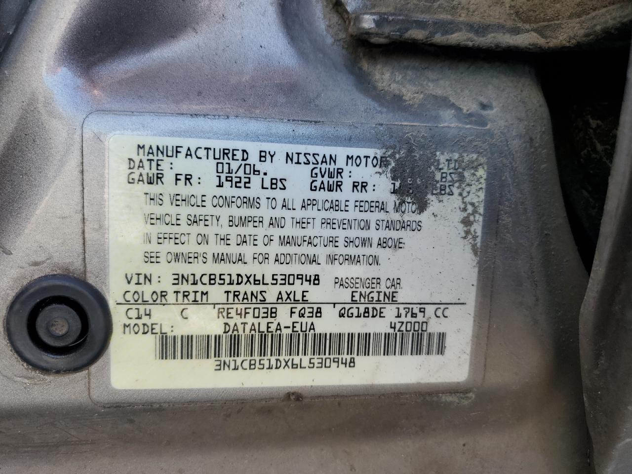 NISSAN SENTRA 2006 — 13