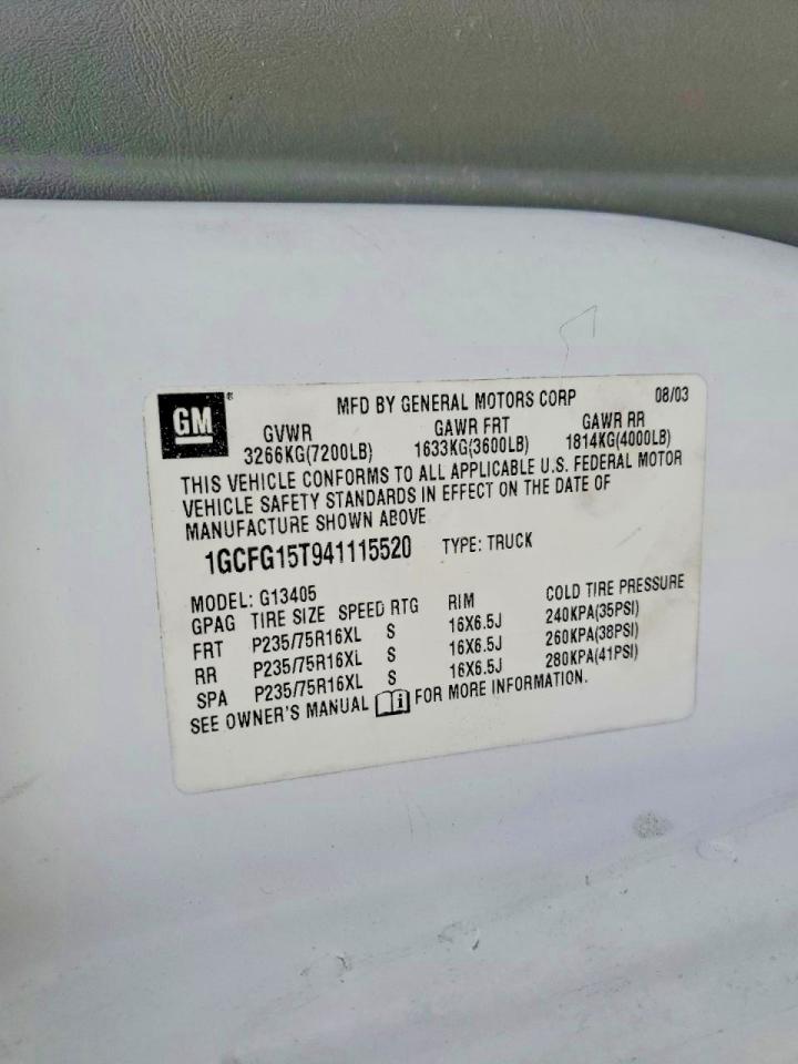 CHEVROLET EXPRESS G1500 2004 — 14