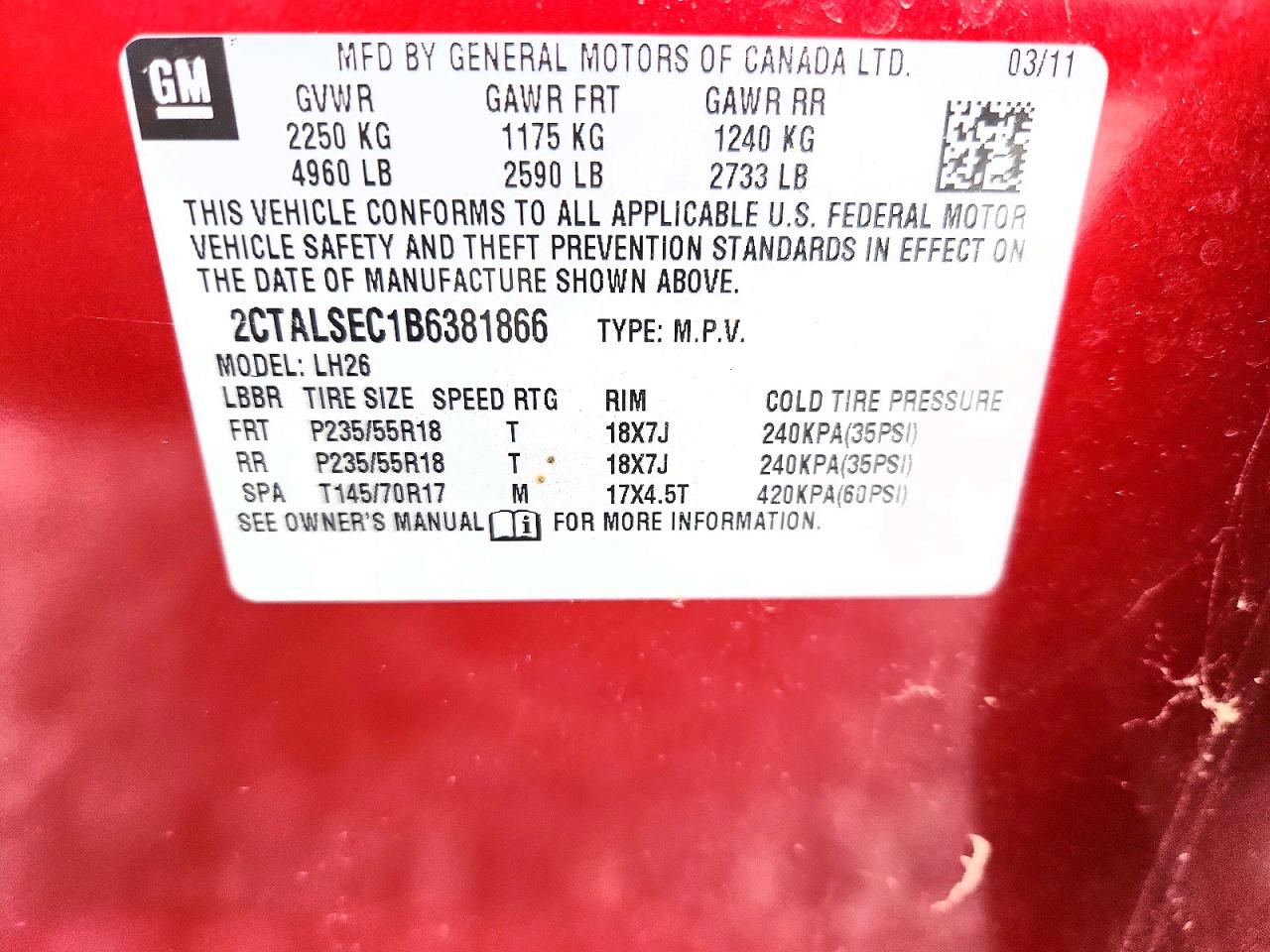 GMC TERRAIN 2011 — 13
