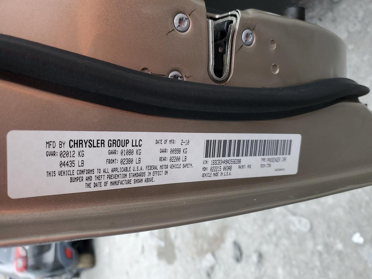 DODGE CALIBER 2010 — 13