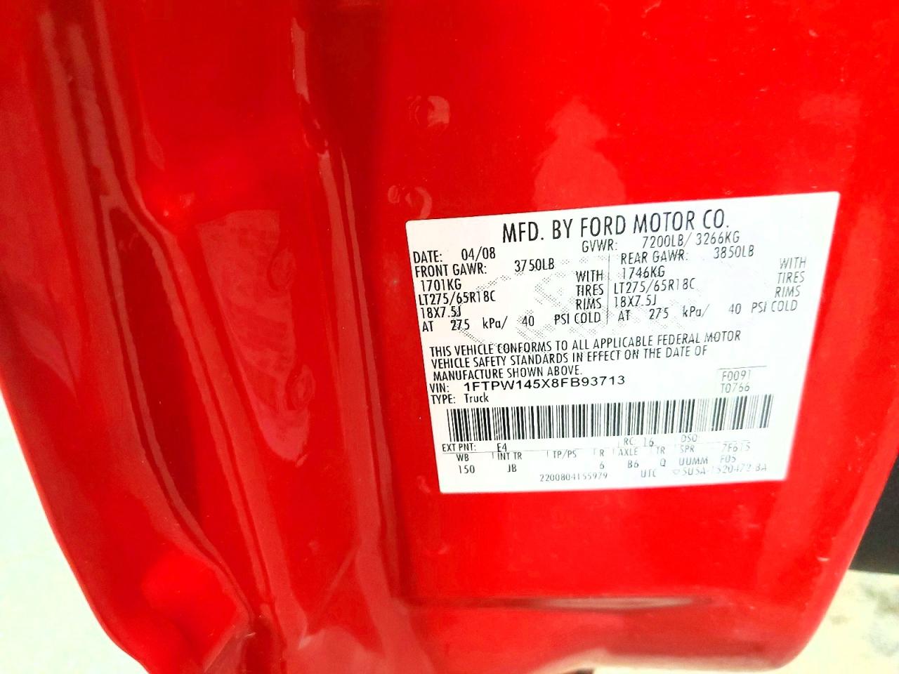 FORD F150 2008 — 13