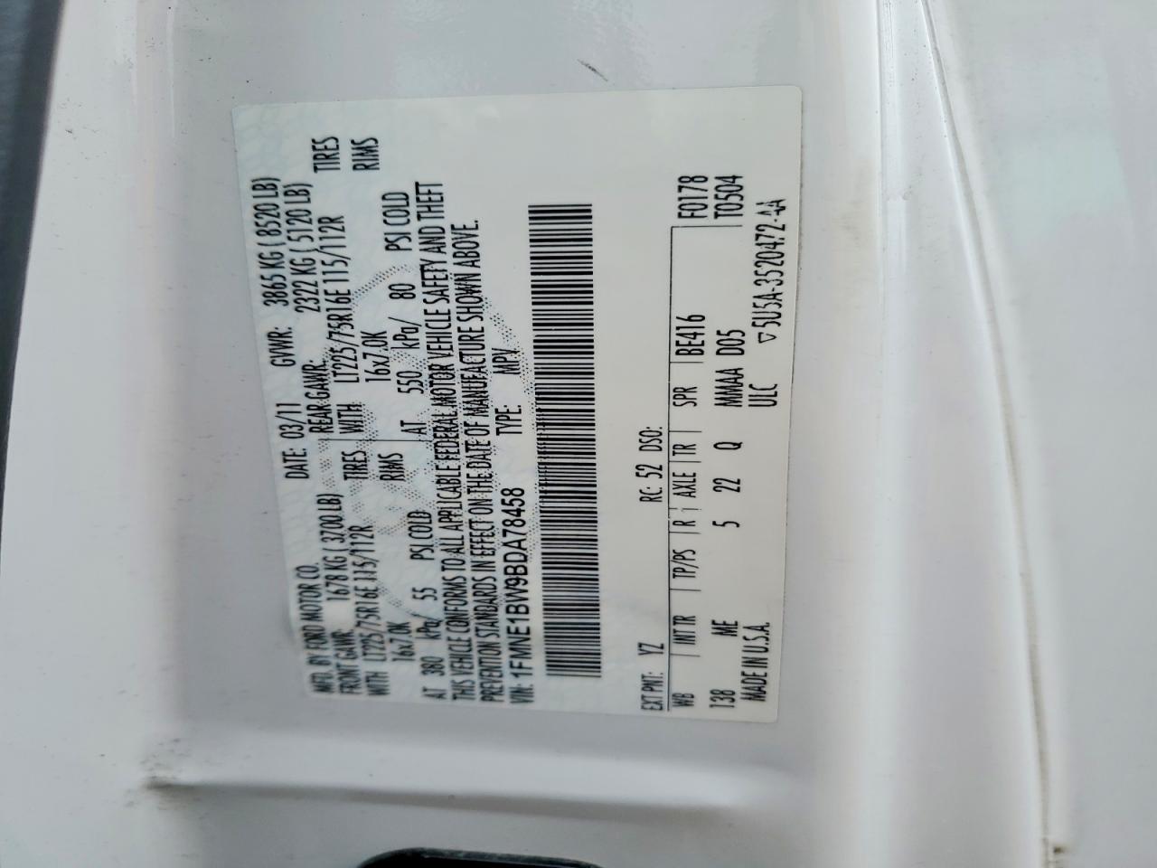 FORD ECONOLINE 2011 — 14