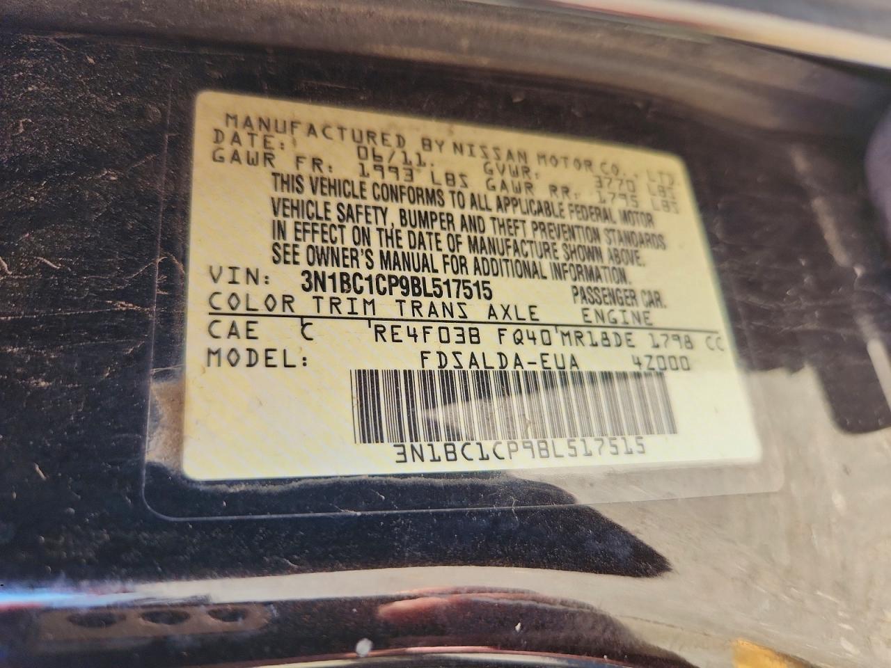 NISSAN VERSA 2011 — 13