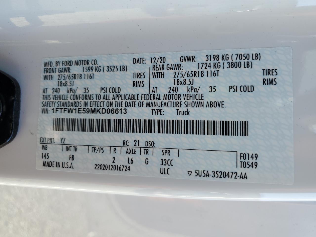 FORD F150 SUPERCREW 2021 — 13