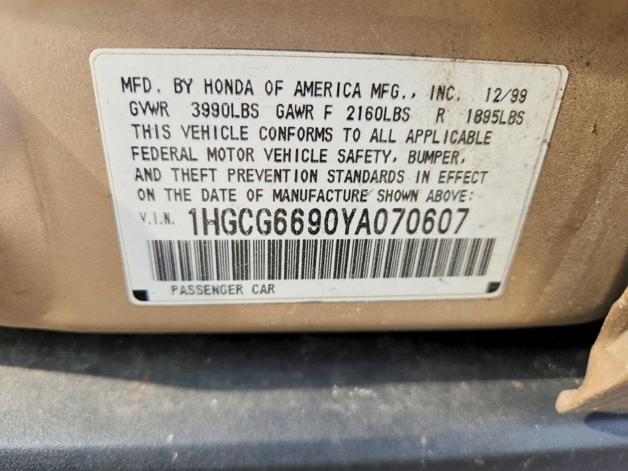HONDA ACCORD 2000 — 13