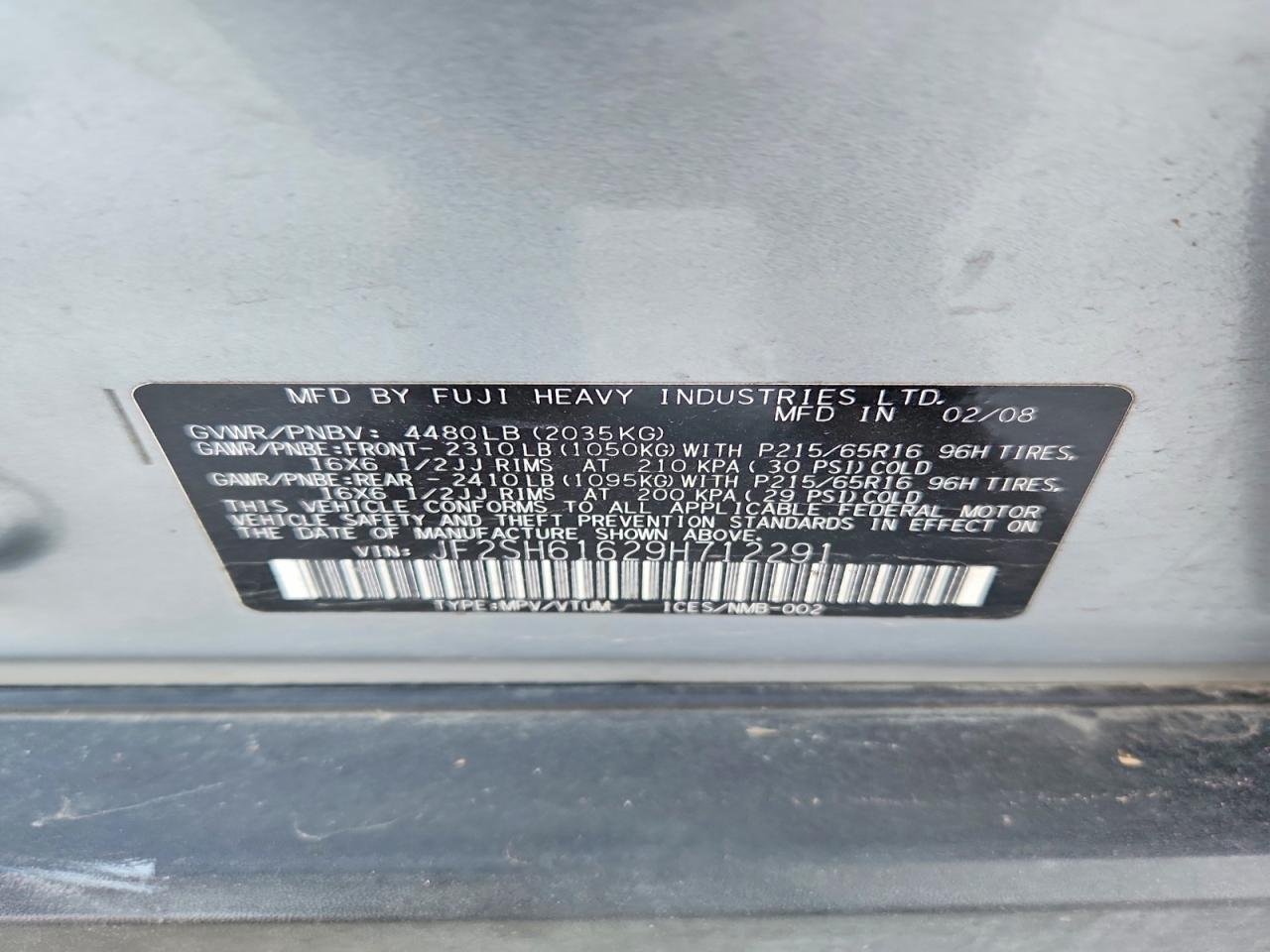 SUBARU FORESTER 2009 — 13