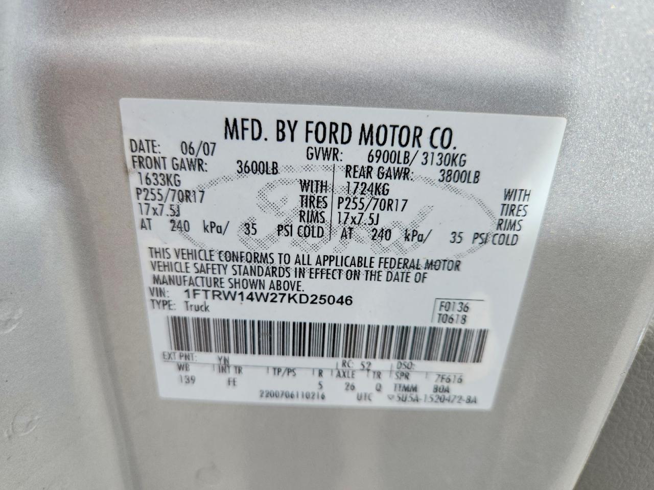 FORD F150 2007 — 13
