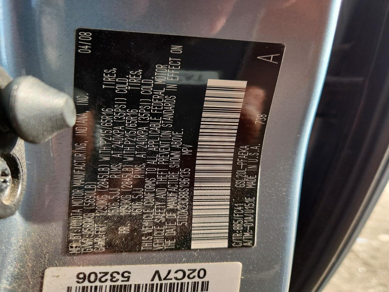 TOYOTA SIENNA 2008 — 15