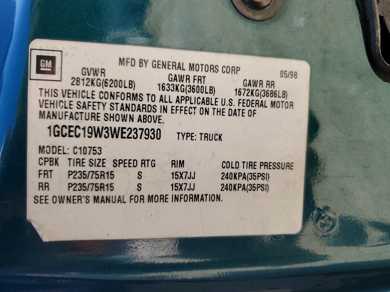 CHEVROLET GMT-400 1998 — 13
